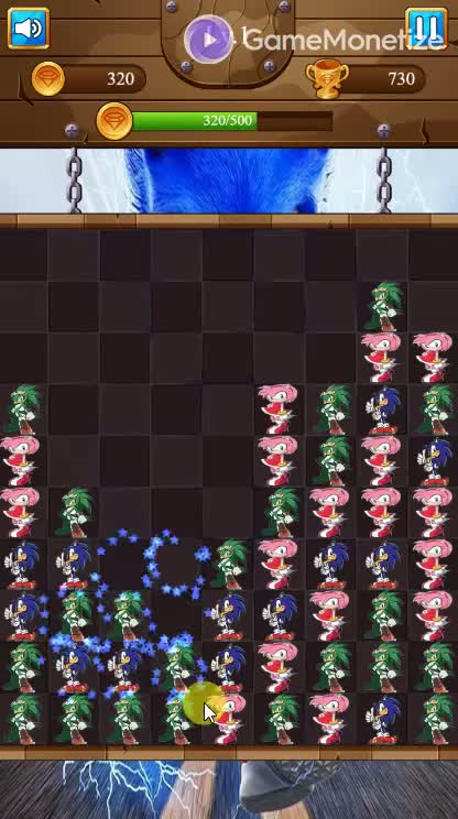 Sonic Gold Match-3 gameplay screenshot 1