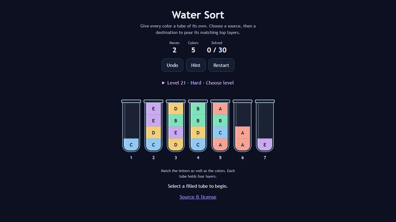 Water Sort gameplay screenshot 1